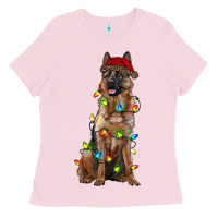 Bubblegum Pink christmas german shepherd Ladies Tee - RanaPortraitStore