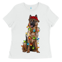 White christmas german shepherd Ladies Tee - RanaPortraitStore