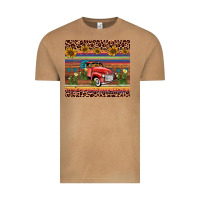 Vintage Camel truck sunflower leopard Vintage Tee - AdoDesignShop