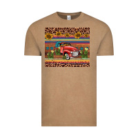 Vintage Coffee truck sunflower leopard Vintage Tee - AdoDesignShop