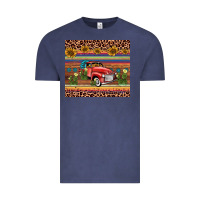 Vintage Denim truck sunflower leopard Vintage Tee - AdoDesignShop