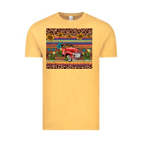 Vintage Mustard truck sunflower leopard Vintage Tee - AdoDesignShop