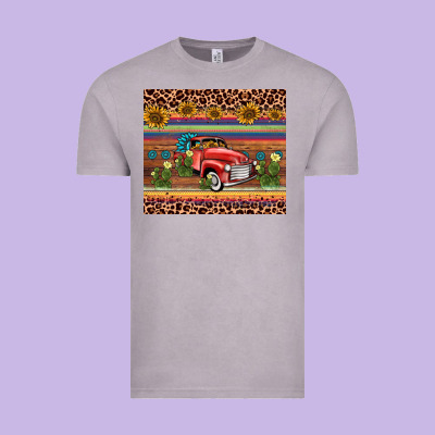 Truck Sunflower Leopard Vintage Tee Designed By Adodesignshop