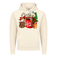 Vintage Artic Christmas hot chocolate cup with gift and letters Vintage Hoodie - AdoDesignShop
