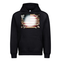 Black American Flag Cowhide Leopard Bleach Effect Urban Hoodie - CowCowDesign