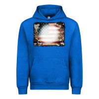 Cobalt American Flag Cowhide Leopard Bleach Effect Urban Hoodie - CowCowDesign