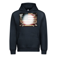 Navy American Flag Cowhide Leopard Bleach Effect Urban Hoodie - CowCowDesign
