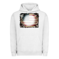 Pigment Lunar Rock American Flag Cowhide Leopard Bleach Effect Urban Hoodie - CowCowDesign
