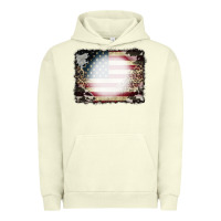 Pigment Pistachio American Flag Cowhide Leopard Bleach Effect Urban Hoodie - CowCowDesign