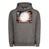 Pigment Tornado American Flag Cowhide Leopard Bleach Effect Urban Hoodie - CowCowDesign