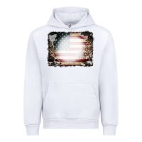 White American Flag Cowhide Leopard Bleach Effect Urban Hoodie - CowCowDesign
