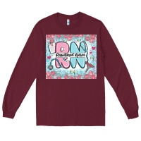 Burgundy registered nurse rn Long Sleeve Tee - MaliasSmallBusiness
