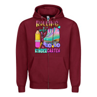 Burgundy rolling into kindergarten Zipper Hoodie - BundleAndBundleShop