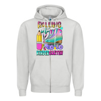 Dove Grey rolling into kindergarten Zipper Hoodie - BundleAndBundleShop
