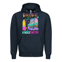 Navy rolling into kindergarten Zipper Hoodie - BundleAndBundleShop