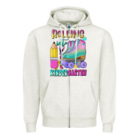 Oatmeal Heather rolling into kindergarten Zipper Hoodie - BundleAndBundleShop