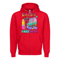Red rolling into kindergarten Zipper Hoodie - BundleAndBundleShop