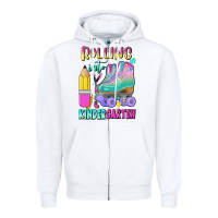 White rolling into kindergarten Zipper Hoodie - BundleAndBundleShop