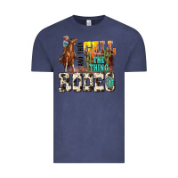 Vintage Denim and they call the thing rodeo Vintage Tee - NancyCooperArtShop