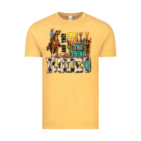 Vintage Mustard and they call the thing rodeo Vintage Tee - NancyCooperArtShop