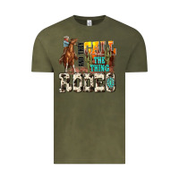 Vintage Olive and they call the thing rodeo Vintage Tee - NancyCooperArtShop