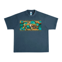 Midnight Navy western  bison wild soul turquoise's gemstones  license plate template Urban Heavy Tee - BarkalooDesign