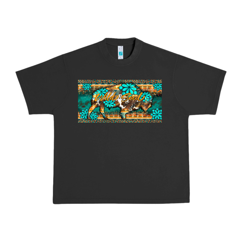 Western  Bison Wild Soul Turquoise's Gemstones  License Plate Template Urban Heavy Tee by BarkalooDesign | Teevron