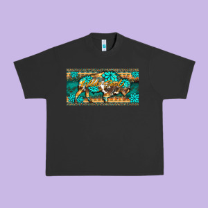 Western  Bison Wild Soul Turquoise's Gemstones  License Plate Template Urban Heavy Tee Designed By Barkaloodesign