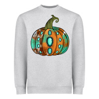 Heather Grey western cowhide turquoise pumpkin Heavyweight Sweatshirt - Jasminsmagicworld