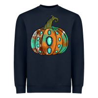 Navy western cowhide turquoise pumpkin Heavyweight Sweatshirt - Jasminsmagicworld