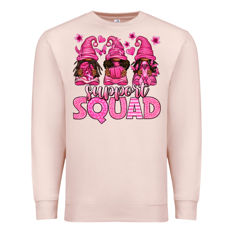 Breast Cancer Afro Gnomies Support Squad Premium Sweatshirt by texasbilliewilder | Teevron