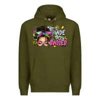 Army Green 80s made 90s raised messy bun Premium Hoodie - texasbilliewilder