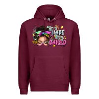 Burgundy 80s made 90s raised messy bun Premium Hoodie - texasbilliewilder