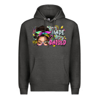 Charcoal Heather 80s made 90s raised messy bun Premium Hoodie - texasbilliewilder