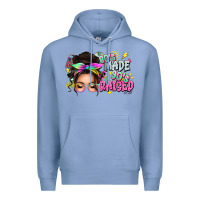Colony Blue 80s made 90s raised messy bun Premium Hoodie - texasbilliewilder