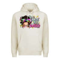 Oatmeal Heather 80s made 90s raised messy bun Premium Hoodie - texasbilliewilder