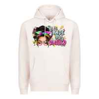 Pale Pink 80s made 90s raised messy bun Premium Hoodie - texasbilliewilder