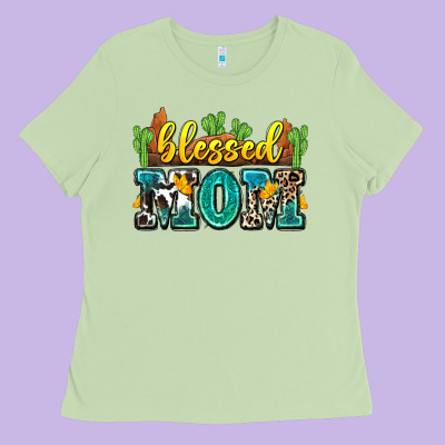 Blessed Mom Ladies Tee Designed By Zillion Design Studio