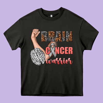 Brain Cancer Warrior Heavy Core Tee Designed By Texasbilliewilder