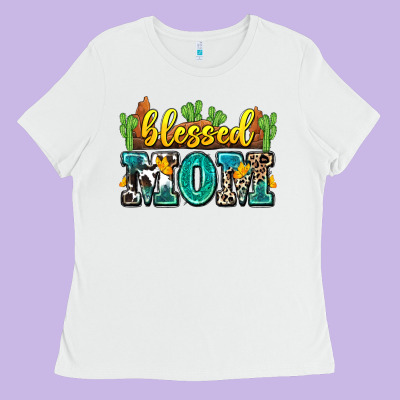 Blessed Mom Ladies Tee Designed By Zillion Design Studio