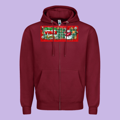 Christmas Vibes Only Zipper Hoodie Designed By Bundleandbundleshop