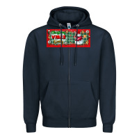 Navy christmas vibes only Zipper Hoodie - BundleAndBundleShop