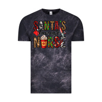 Cloud Black santa's favorite nurse Vintage Tee - Jasminsmagicworld