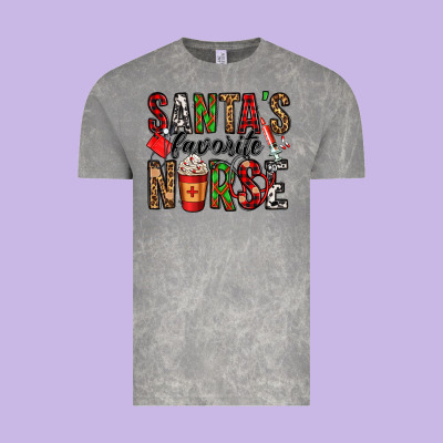 Santa's Favorite Nurse Vintage Tee Designed By Jasminsmagicworld