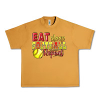 Peanut Butter Eat Sleep Softball Repeat Urban Heavy Tee - LillyAllenDesigns
