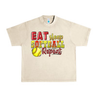 Eat Sleep Softball Repeat Urban Heavy Tee | Teevron
