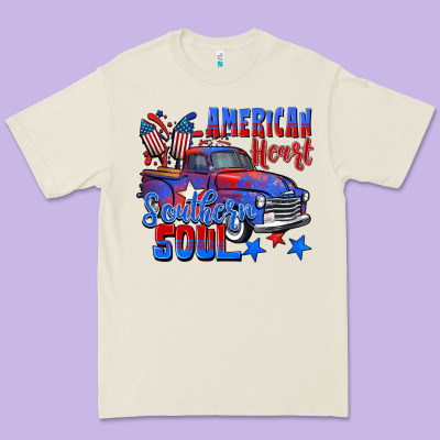 American Heart Southern Soul Truck 4th Of July Premium Tee Designed By Cowgirlartshop