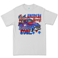 Dove Grey American heart southern soul truck 4th of july Premium Tee - CowGirlArtShop