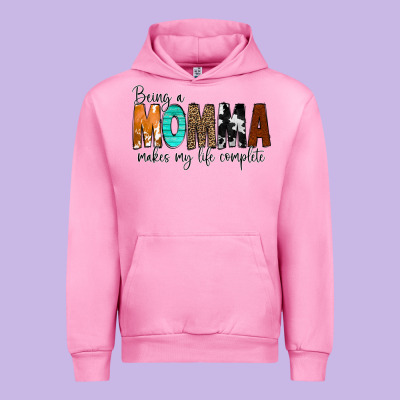 Being A Momma Makes My Life Complete Urban Hoodie Designed By Cowcowdesign