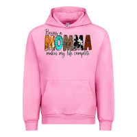 Fuchsia Pink Being a Momma Makes My Life Complete Urban Hoodie - CowCowDesign